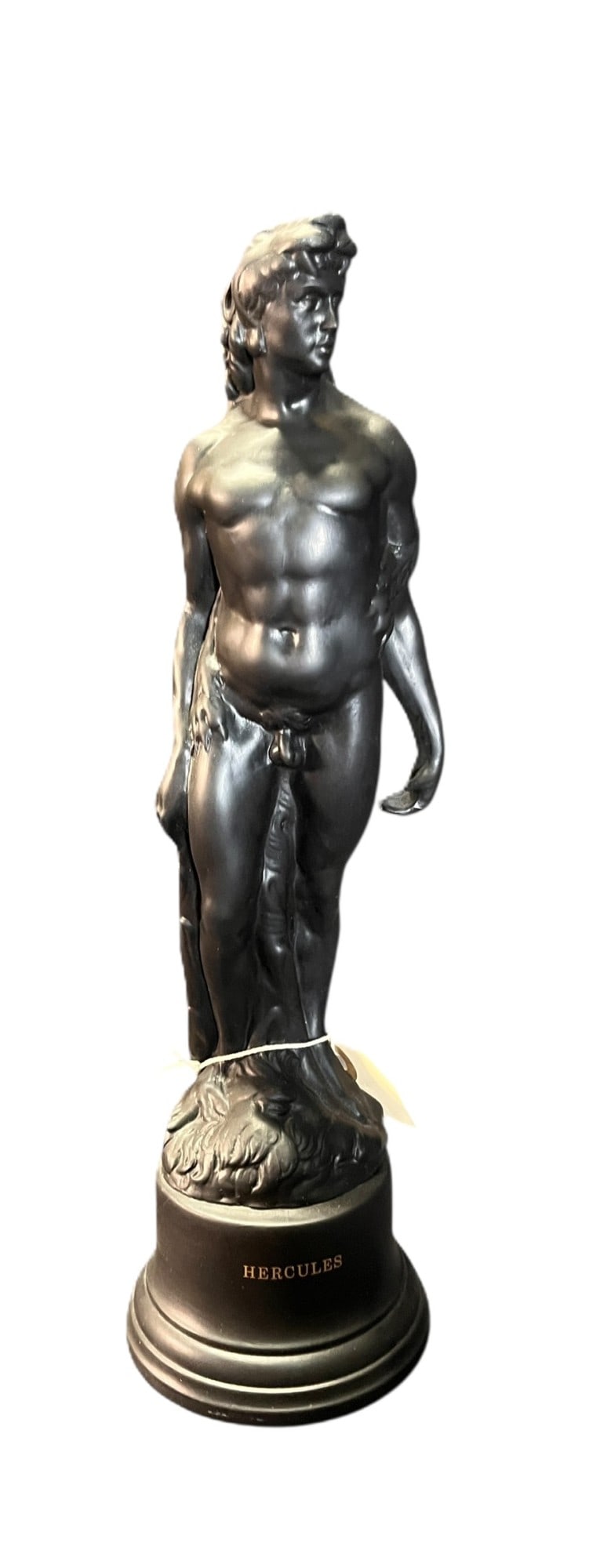 WEDGWOOD BLACK BASALT HERCULES FIGURE: WEDGWOOD BLACK BASALT HERCULES FIGURE. Height: 11.5 in. by Width: 3.5 in. by Depth: 3.5 in.