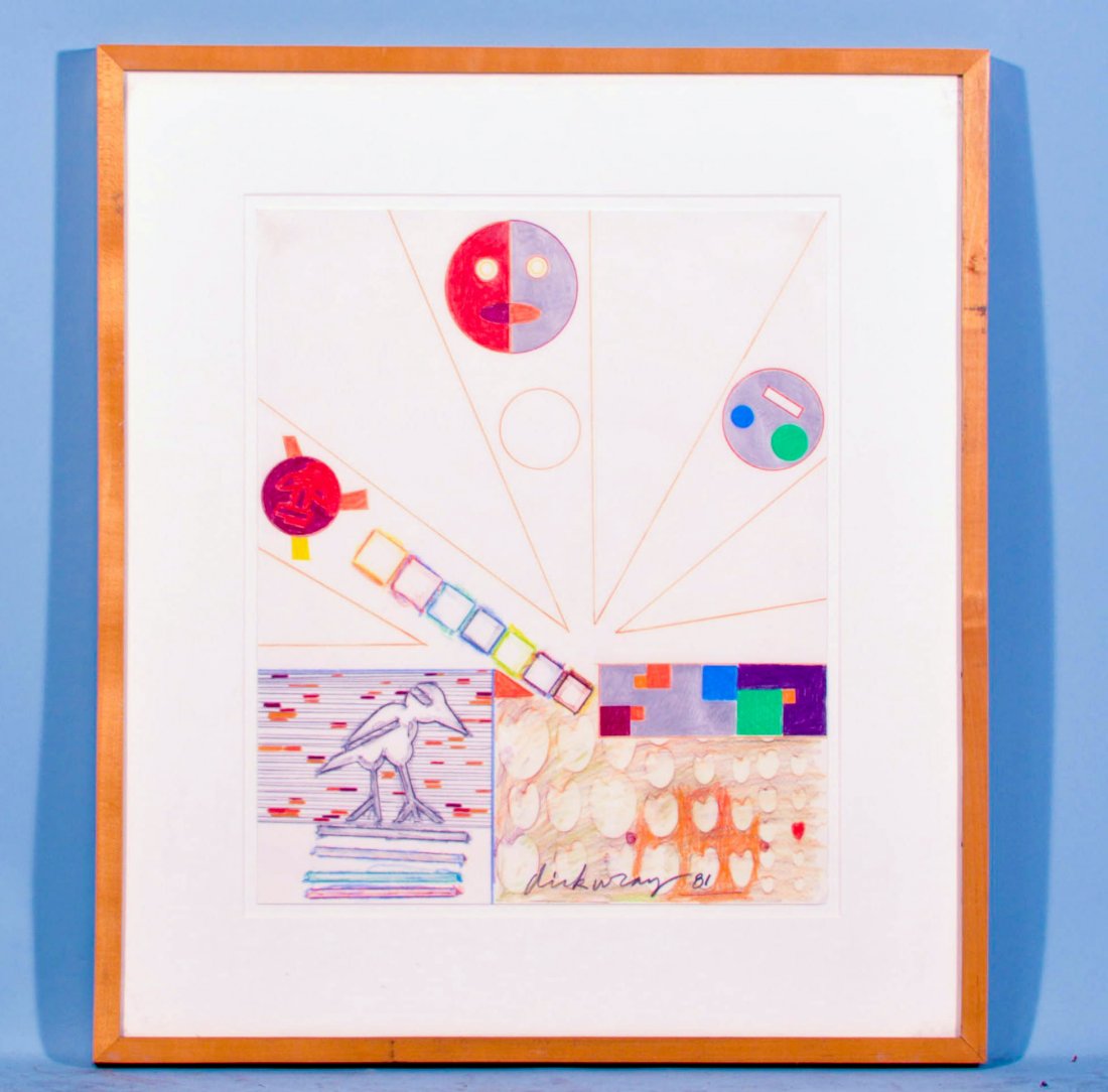 DICK WRAY "UNTITILED" COLORED PENCIL: DICK WRAY "UNTITLED" COLORED PENCIL ON PAPER. Height: 17 in. by Width: 14 in.