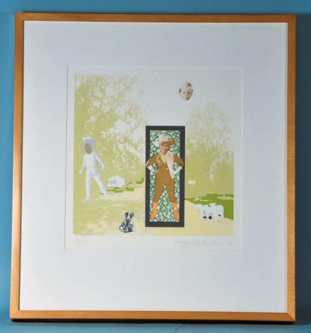 ROGER WINTER "OUTSKIRTS #4: COWBOYS DREAM" SILKSCREEN: ROGER WINTER "OUTSKIRTS #4: COWBOYS DREAM" SILKSCREEN, EDITION NUMBER 6/22. . Height: 10 in. by Width: 9.75 in