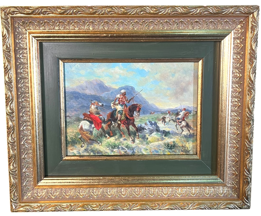 GILT FRAMED WILD HORSES OIL ON CANVAS (1 of 3)