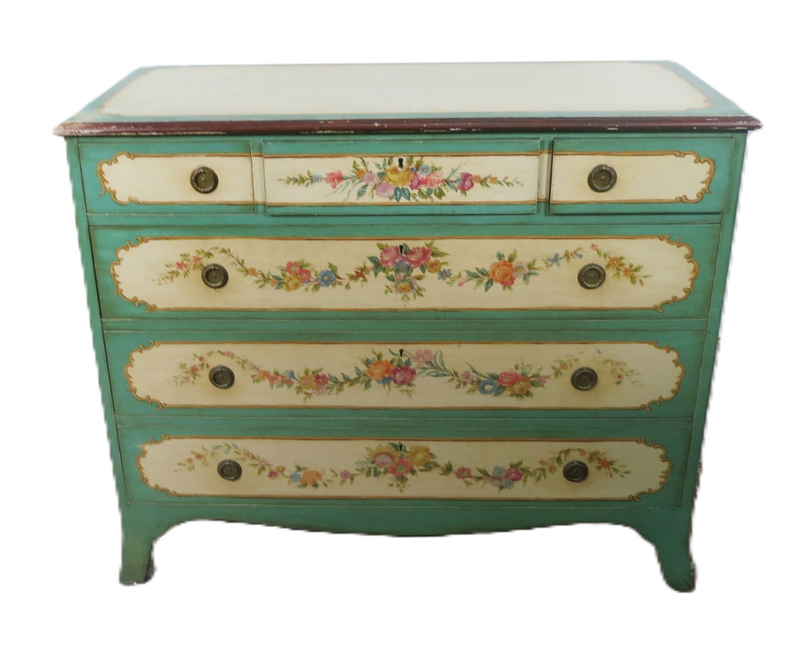 VINTAGE ITALIAN FLORAL HANDPAINTED CHEST (1 of 7)