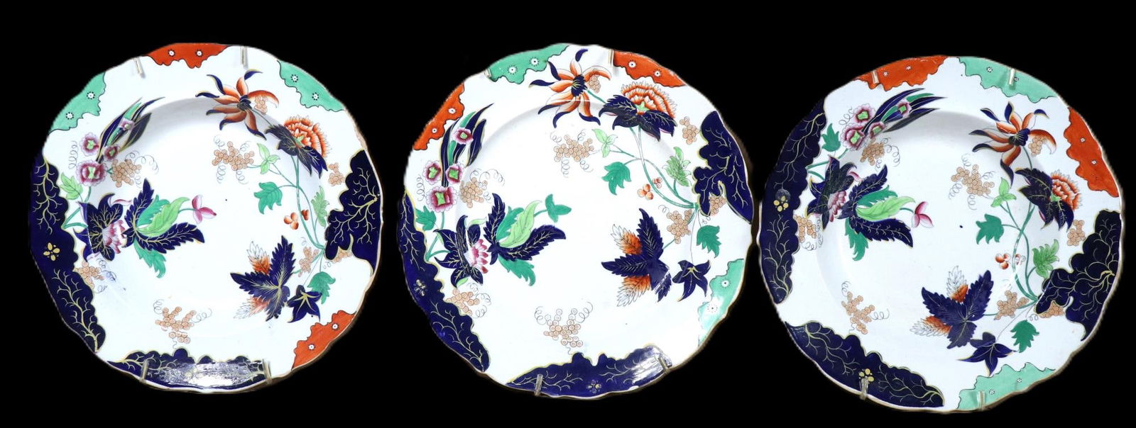 SET OF THREE 19th C.  MASON's IRONSTONE  PLATES (1 of 4)