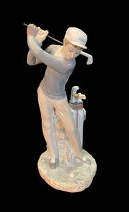 LLADRO SPAIN PORCELAIN GOLFING FIGURE: LLADRO SPAIN PORCELAIN GOLFING FIGURE Height: 12 in. by Width: 5 in. by Depth: 5 IN.