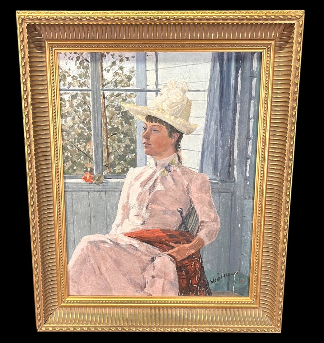 PORTRAIT OF WOMAN OIL ON CANVAS SPAIN 1920S,SIGNED: PORTRAIT OF WOMAN OIL ON CANVAS SPAIN 1920'S, SIGNED. Height: 22.5 in. by Width: 18.5 in.