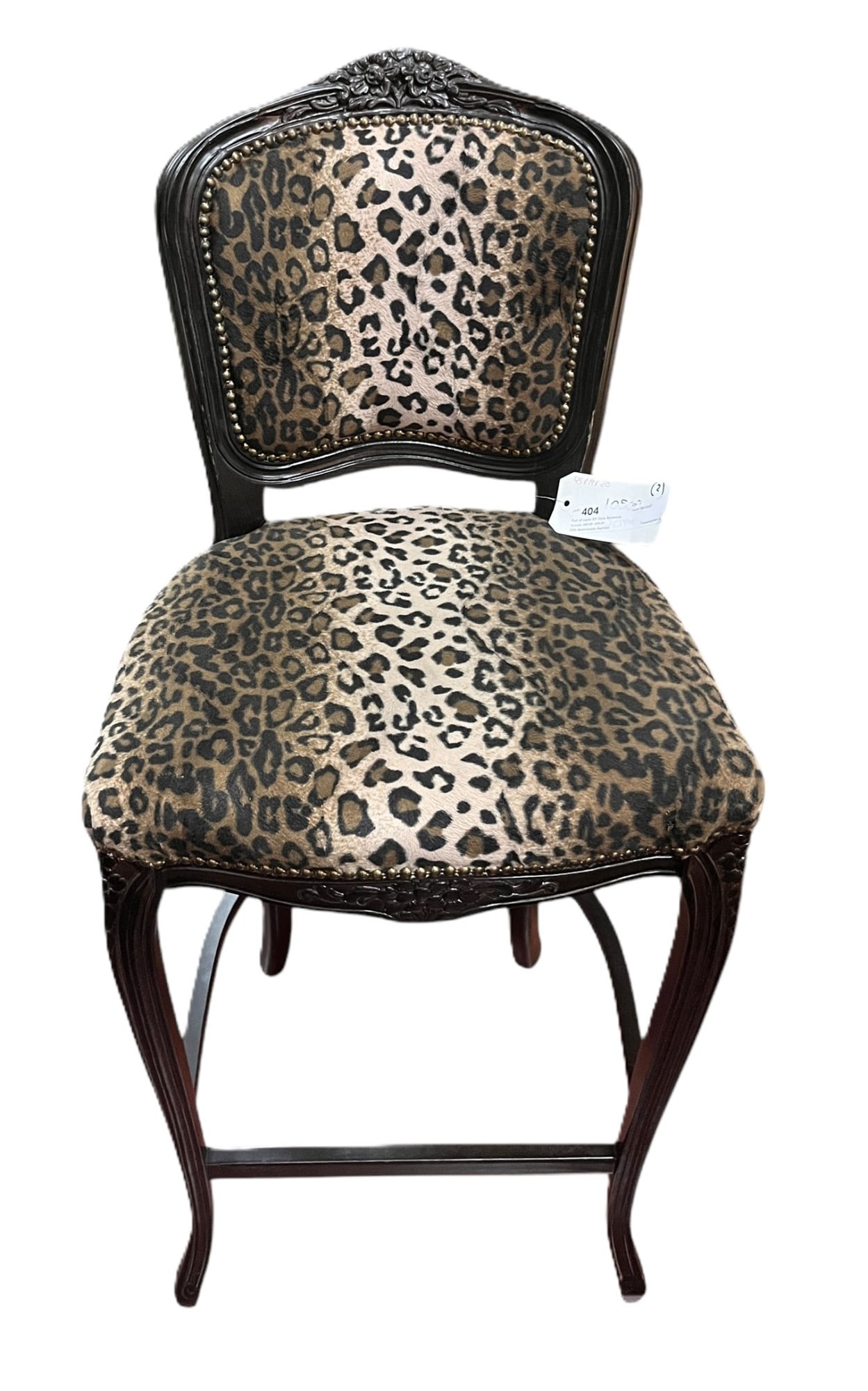 PAIR OF LOUIS XV STYLE UPHOLSTERED BARSTOOLS (1 of 6)