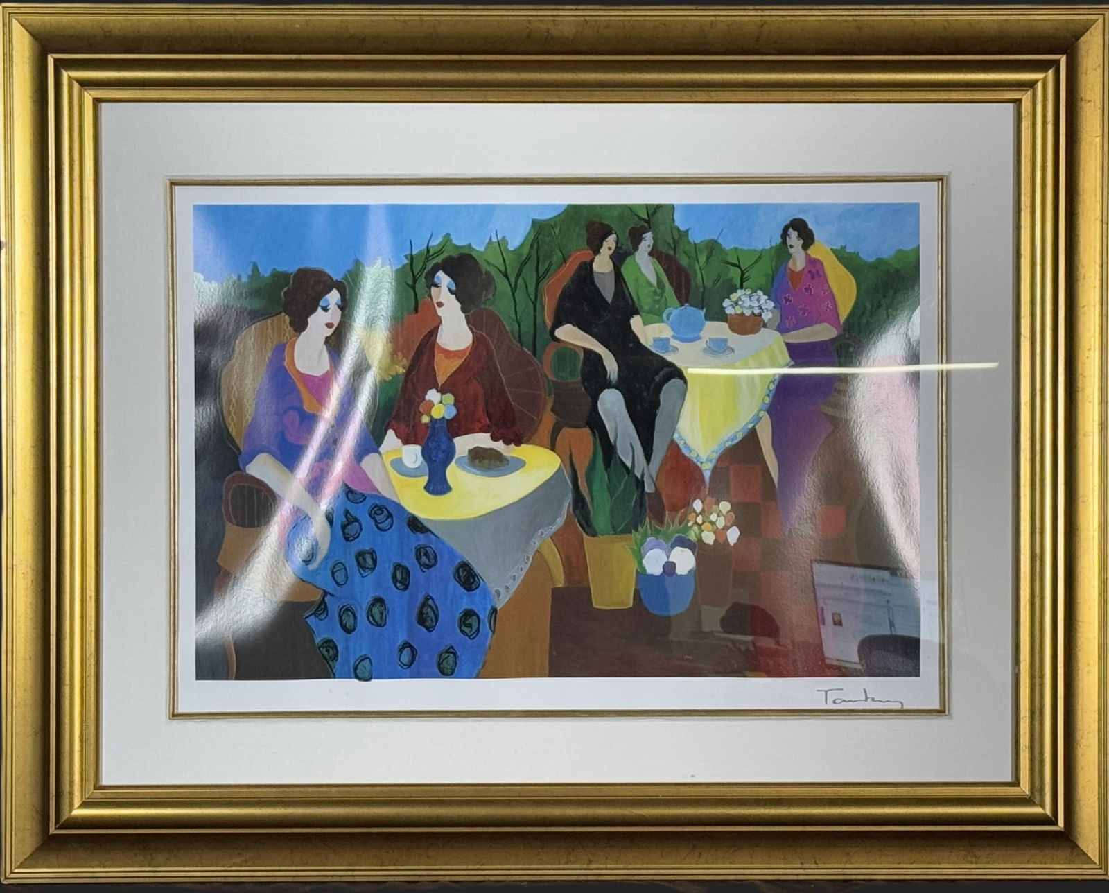 ITZCHAK TARKAY "MORNING SOCIAL" SERIOLITHO: ITZCHAK TARKAY "MORNING SOCIAL" SERIOLITHO. Height: 29 in. by Width: 37 in.