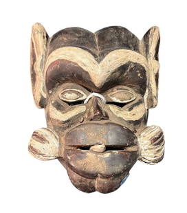 AFRICAN TRIBAL MASK: AFRICAN TRIBAL MASK 79 Height: 12 in. by Width: 9 in. by Depth: 5 IN.