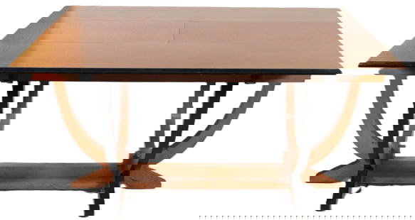 VINTAGE ART DECO STYLE DINING TABLE: VINTAGE ART DECO STYLE DINING TABLE WITH FLIP TOP. Height: 30 in. by Width: 55 in. by Depth: 38 in.