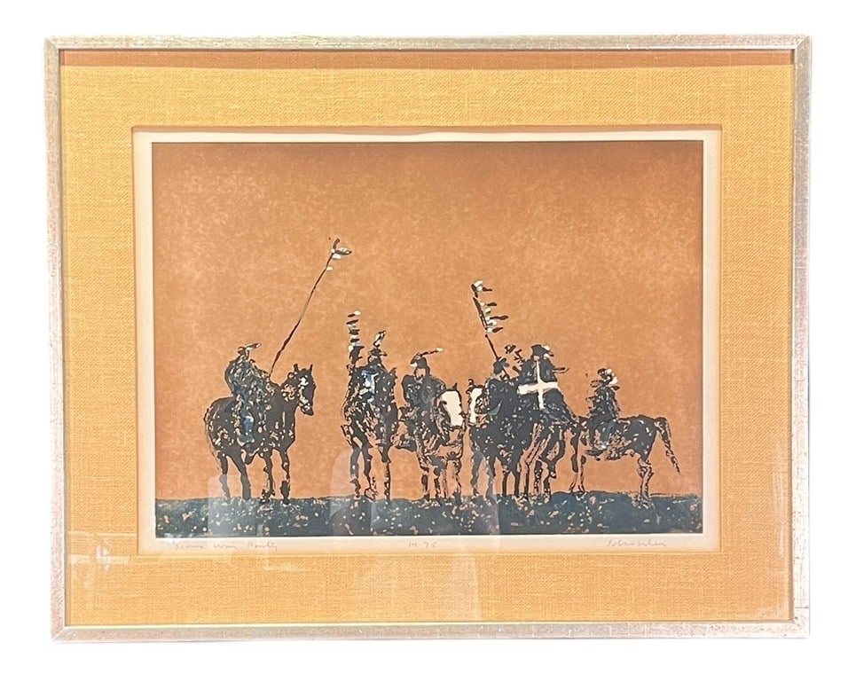 FRITZ SCHOLDER APACHE WAR PARTY SIGNED PRINT 1976 (1 of 4)