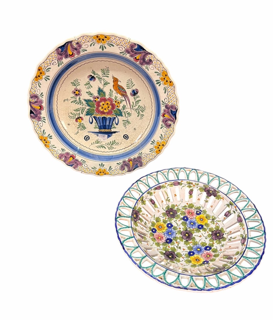POLY DELFT POTTERY PLATE, FM GIELLI BOWL, & VASE (1 of 8)