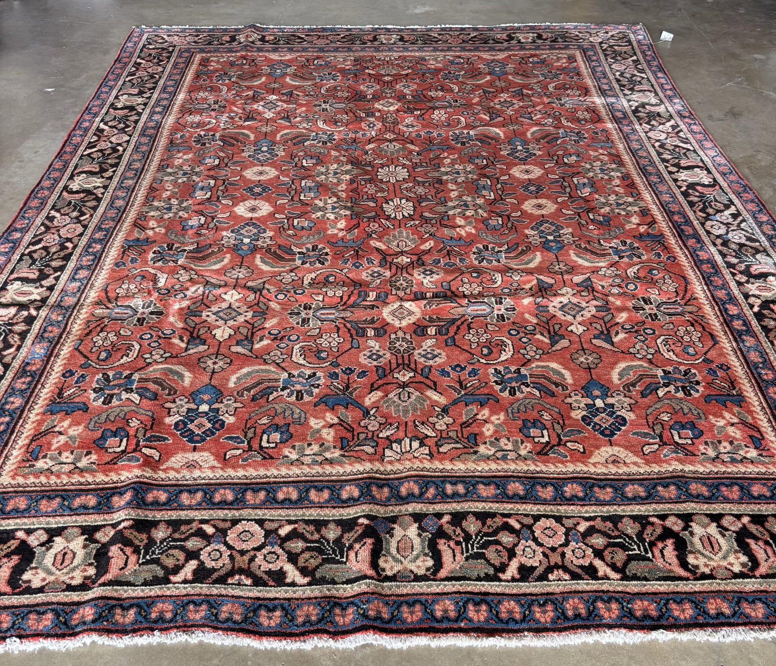 PERSIAN MASHAD RUG: PERSIAN MASHAD RUG. #15 Height: 12 ft 4 in. by Width: 9 ft. 4 in.