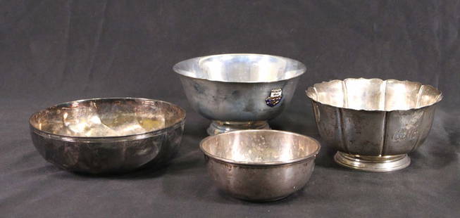 LOT OF FOUR SILVER PLATED BOWLS: LOT OF FOUR SILVER PLATED BOWLS.