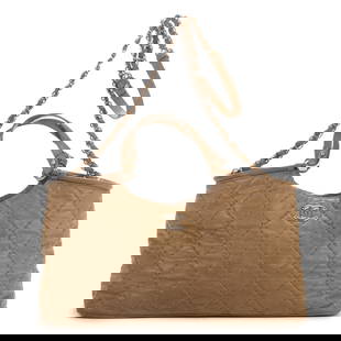 Chanel Vintage Shopper Tote Shoulder Bag: Chanel Vintage Shopper Tote Shoulder Bag Brown,Iridescent Quilted Leather,Brown Leather Handles Silver hardware 16585166,France EAH0032 Height: 8 in. by Width: 16 in. by Depth: 7