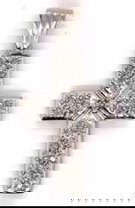10kt. WHITE-GOLD DIAMOND CROSS PENDANT: 10kt. WHITE-GOLD DIAMOND CROSS PENDANT 9.7 GRAMS