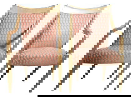 PAIR OF DONGHIA BY JOHN HUTTON DESIGN ARMCHAIRS: PAIR OF DONGHIA BY JOHN HUTTON DESIGN ARMCHAIRS. Height: 36 in. by Width: 22 in. by Depth: 25 in.