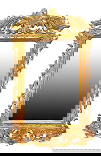 VINTAGE ROCOCO GILT FRAMED BEVELED GLASS MIRROR: VINTAGE ROCOCO STYLE GILT FRAMED BEVELED GLASS MIRROR. Height: 61 in. by Width: 36 in. by Depth: 2 in.