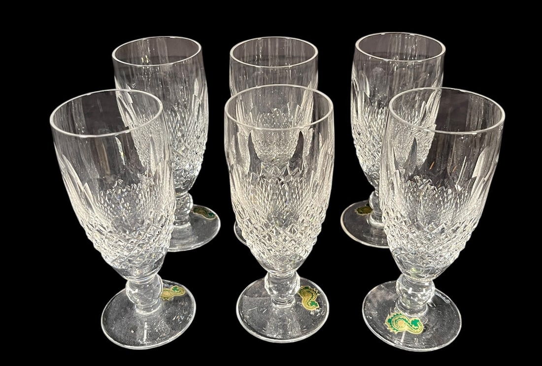 SET OF SIX WATERFORD COLLEEN CHAMPAGNE GOBLETS: SET OF SIX WATERFORD COLLEEN CHAMPAGNE GOBLETS. Height: 6 in. by Width: 2.5 in.
