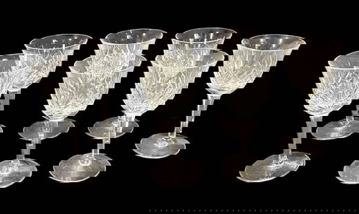 SET OF 8 GORHAM CRYSTAL CUT CHERRYWOOD GLASSES: SET OF 7 GORHAM CRYSTAL CUT CHERRYWOOD GLASSES Height: 4 in. by Width: 2 in. by Depth: 2 in.