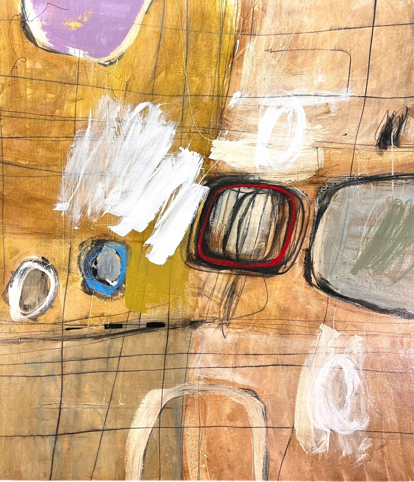 ABSTRACT OIL PAINTING BY JOHN PALMER: ABSTRACT OIL PAINTING BY JOHN PALMER Height: 46.5 in. by Width: 40 in.