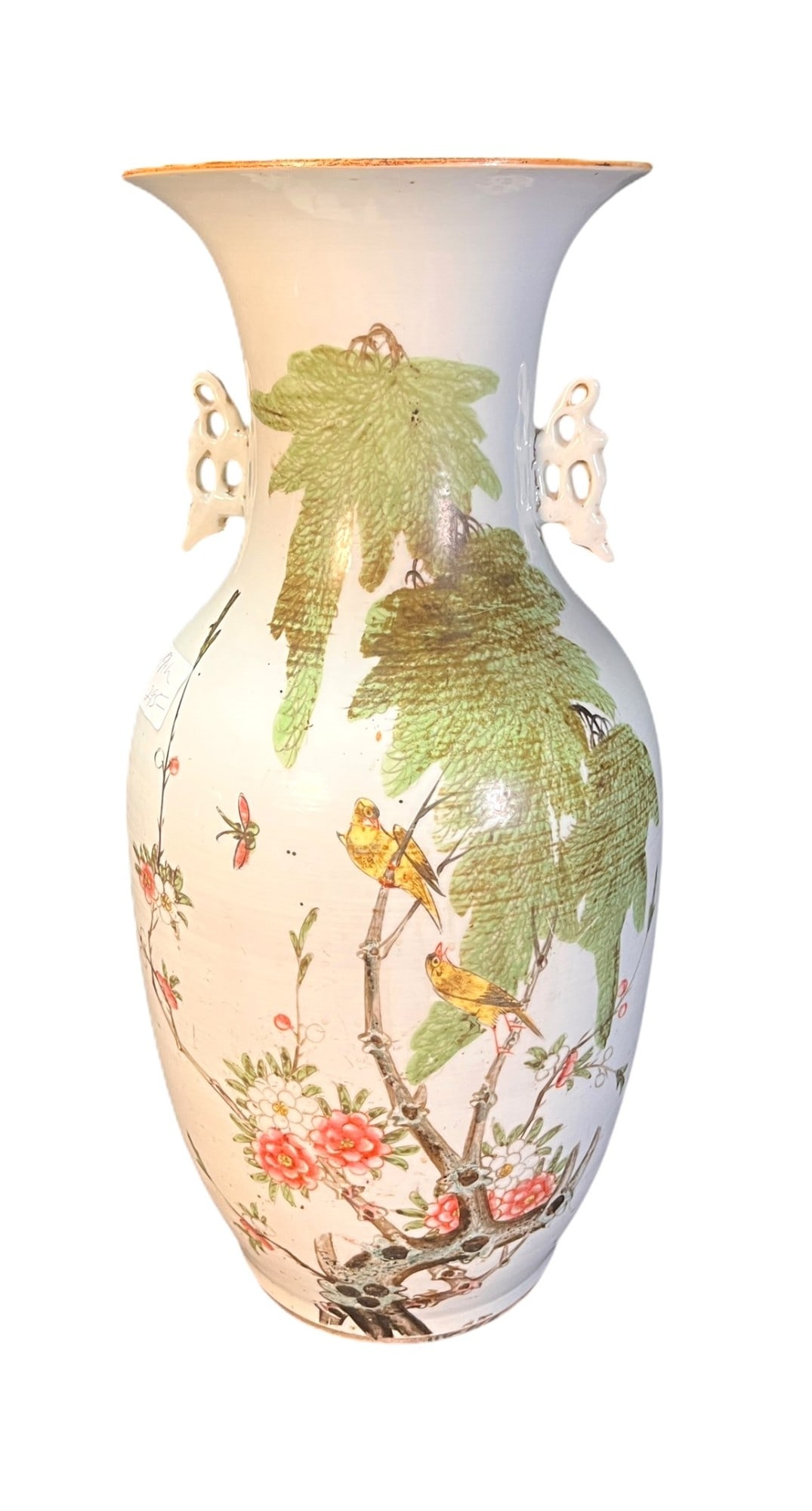 19TH CENTURY PORCELAIN VASE: 19TH CENTURY PORCELAIN VASE. Height: 17 in. by Width: 9 in. by Depth: 9 in.