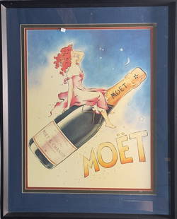 MOET ILLUSTRATION POSTER: MOET ILLUSTRATION POSTER. Height: 31.9 in. by Width: 25.5 in. by Depth: 3/4 in.