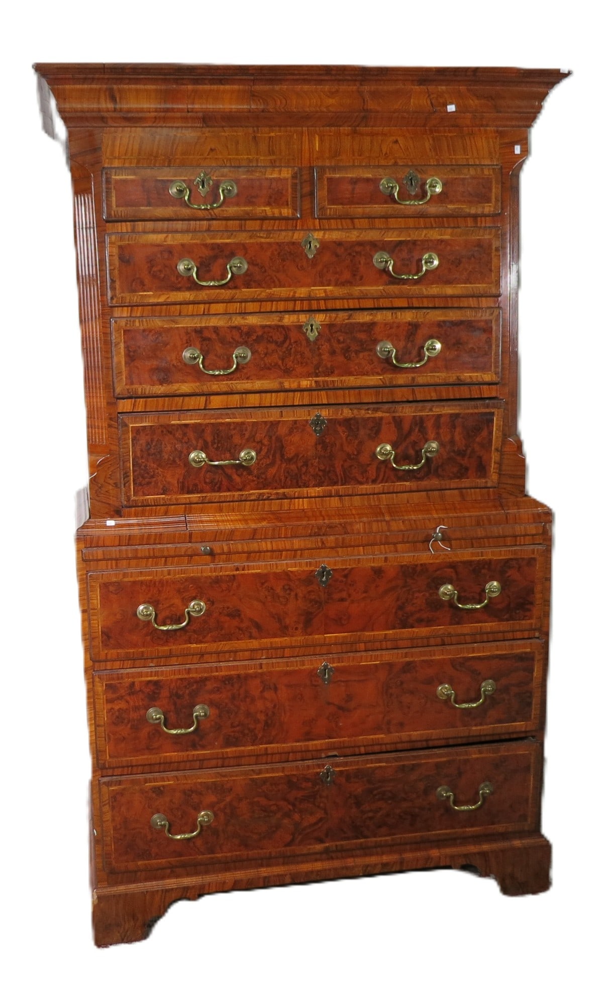 CIRCA 1780 GEORGIAN CHEST ON CHEST WITH SECRETARY (1 of 6)