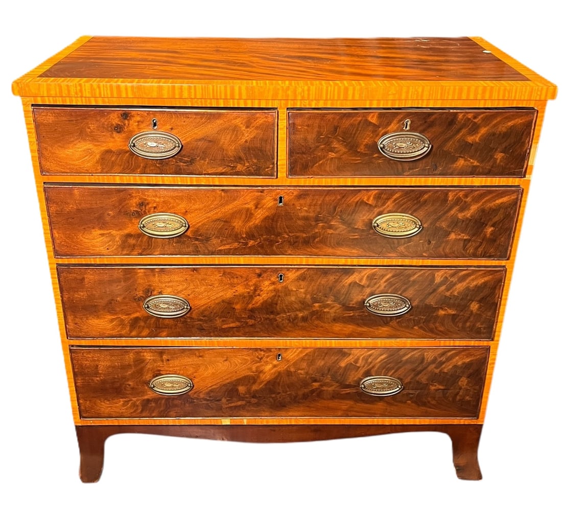 GEORGE III STYLE MAHOGANY CHEST OF DRAWERS (1 of 17)