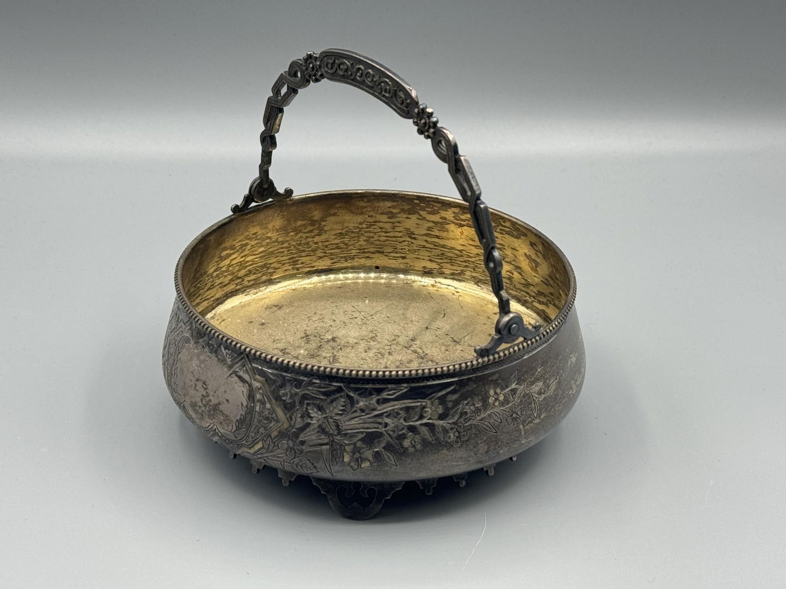 STERLING FABERGE OPEN SUGAR BOWL WITH HANDLE (1 of 2)