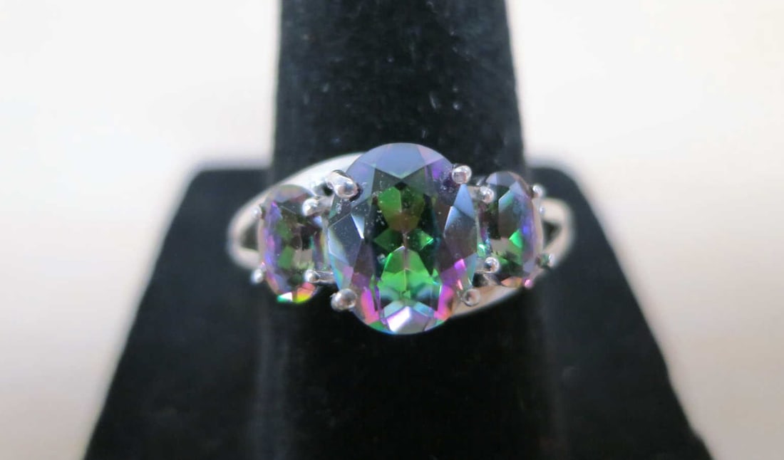 MYSTIC RAINBOW TOPAZ STERLING SILVER RING (1 of 4)