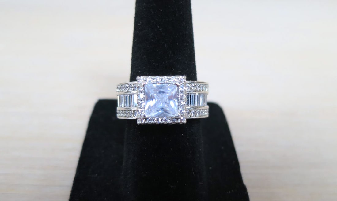 MOISSANITE PRINCESS CUT BRIDAL RING (1 of 3)