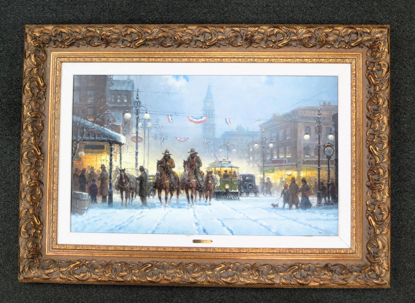 G. HARVEY "SNOWY TRACKS" LIMITED ED.#19/250: G. HARVEY "SNOWY TRACKS" LIMITED ED.#19/250. Height: 39 & 24 in. by Width: 55 & 40 in. by Depth: 3 in.