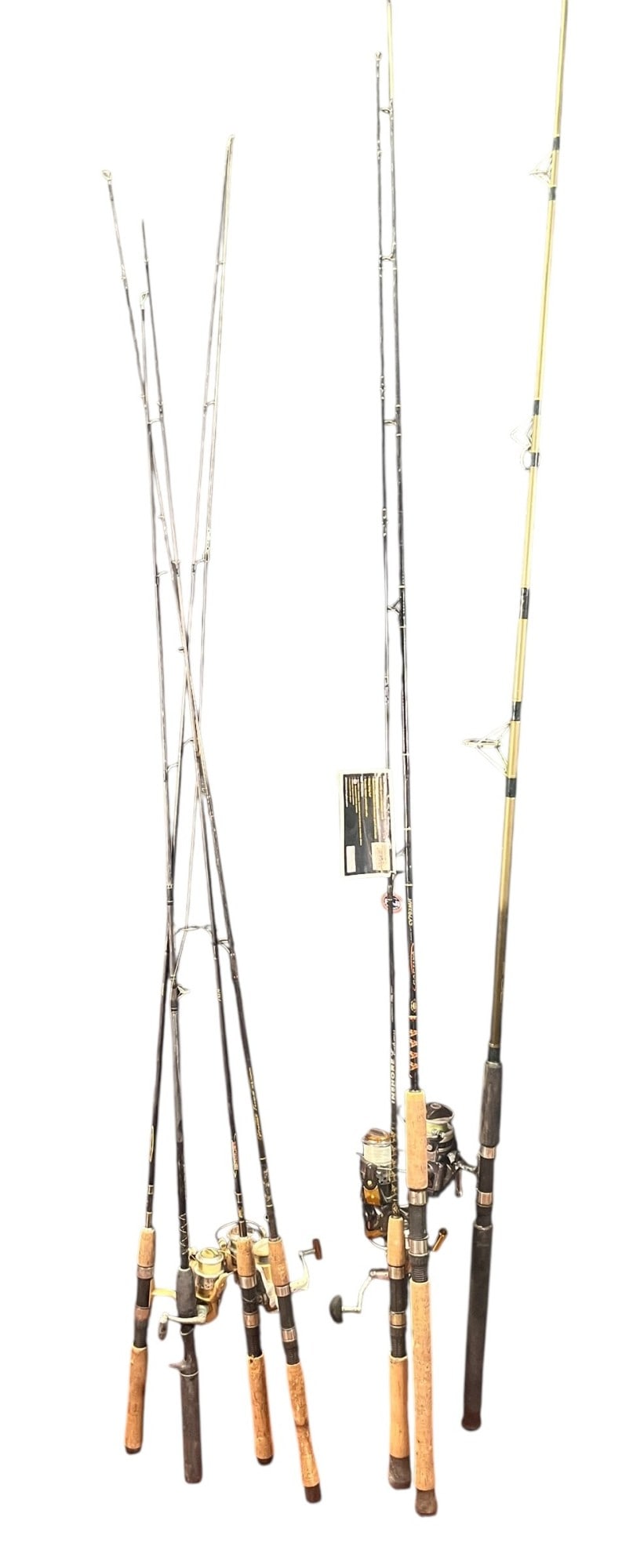 LOT OF SEVEN FISHING POLES: LOT OF SEVEN FISHING POLES. Height: 72 in.