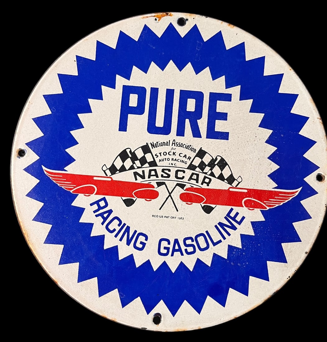 PURE NASCAR RACING GAS METAL SIGN: PURE NASCAR RACING GAS METAL SIGN Height: 11.7 in. by Width: 11.7 in.