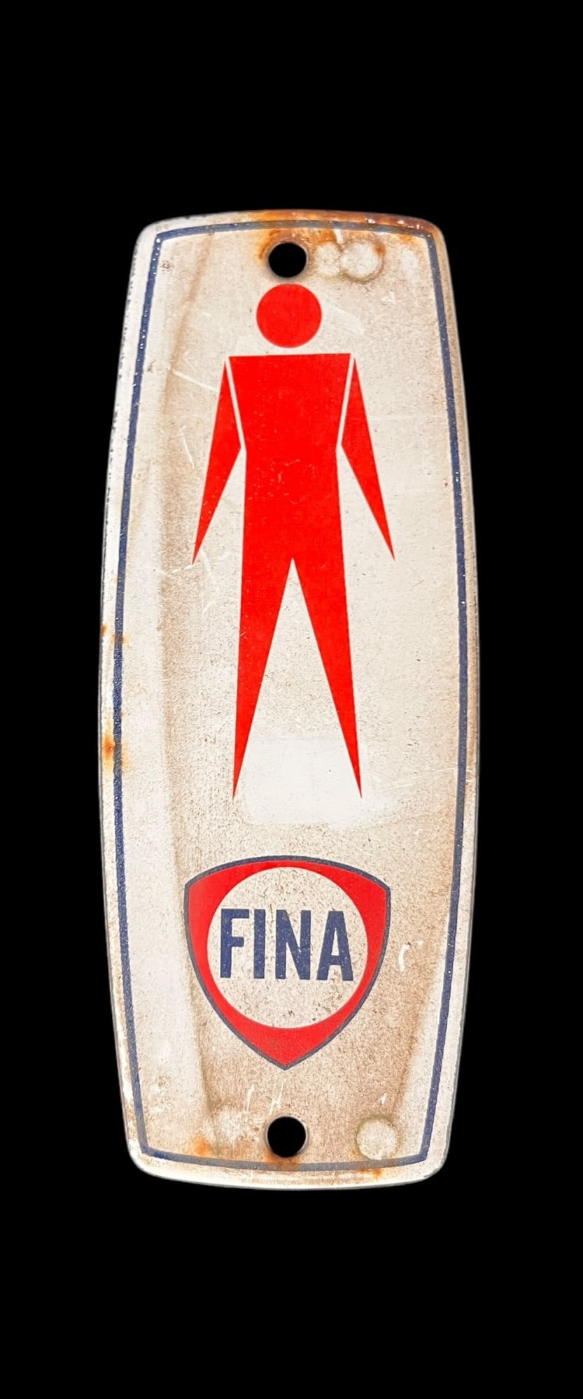 FINA MALE METAL SIGN: FINA MALE METAL SIGN Height: 6 in. by Width: 2.5 in.