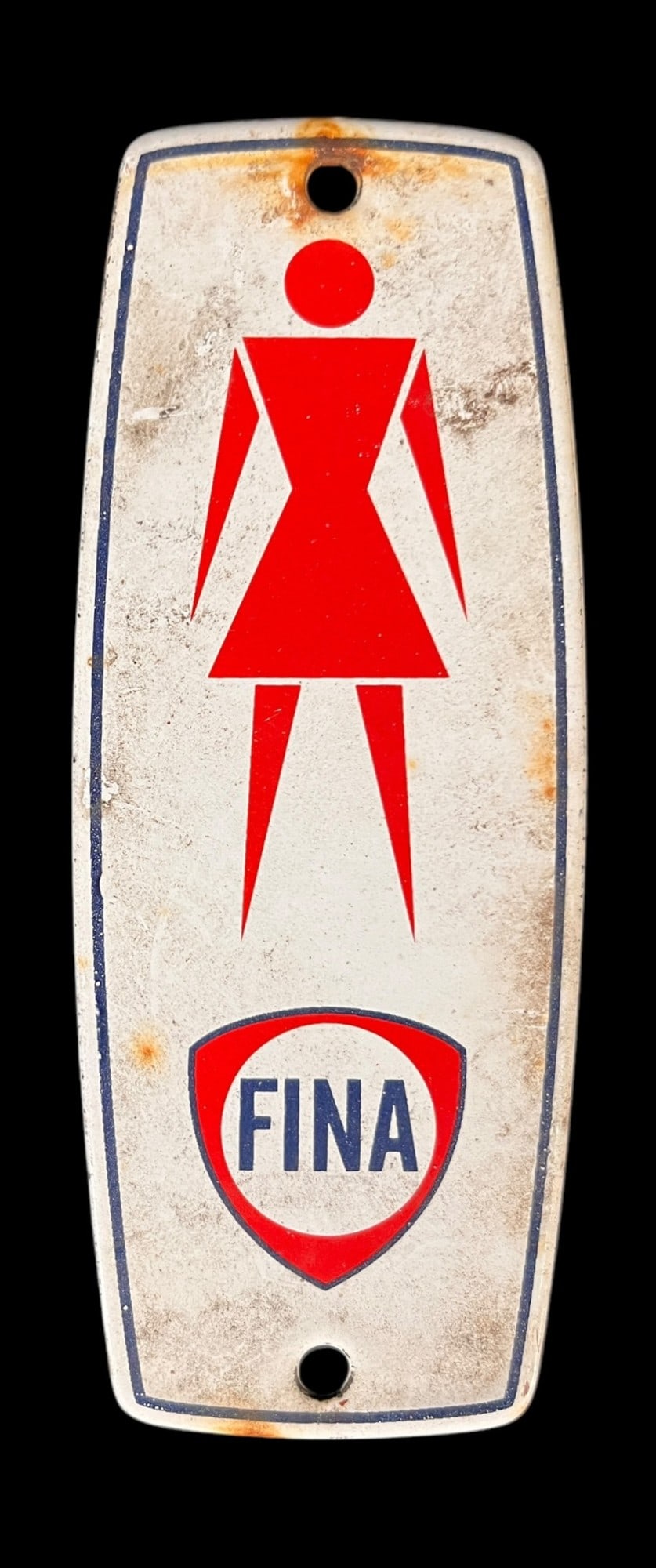 FINA WOMAN METAL SIGN: FINA WOMAN METAL SIGN Height: 6 in. by Width: 2.5 in.
