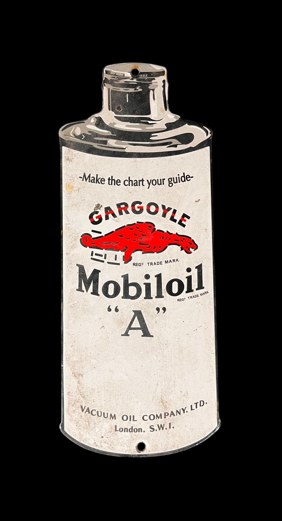 MOBIL OIL METAL SIGN: MOBIL OIL METAL SIGN Height: 12 in. by Width: 4.5 in.