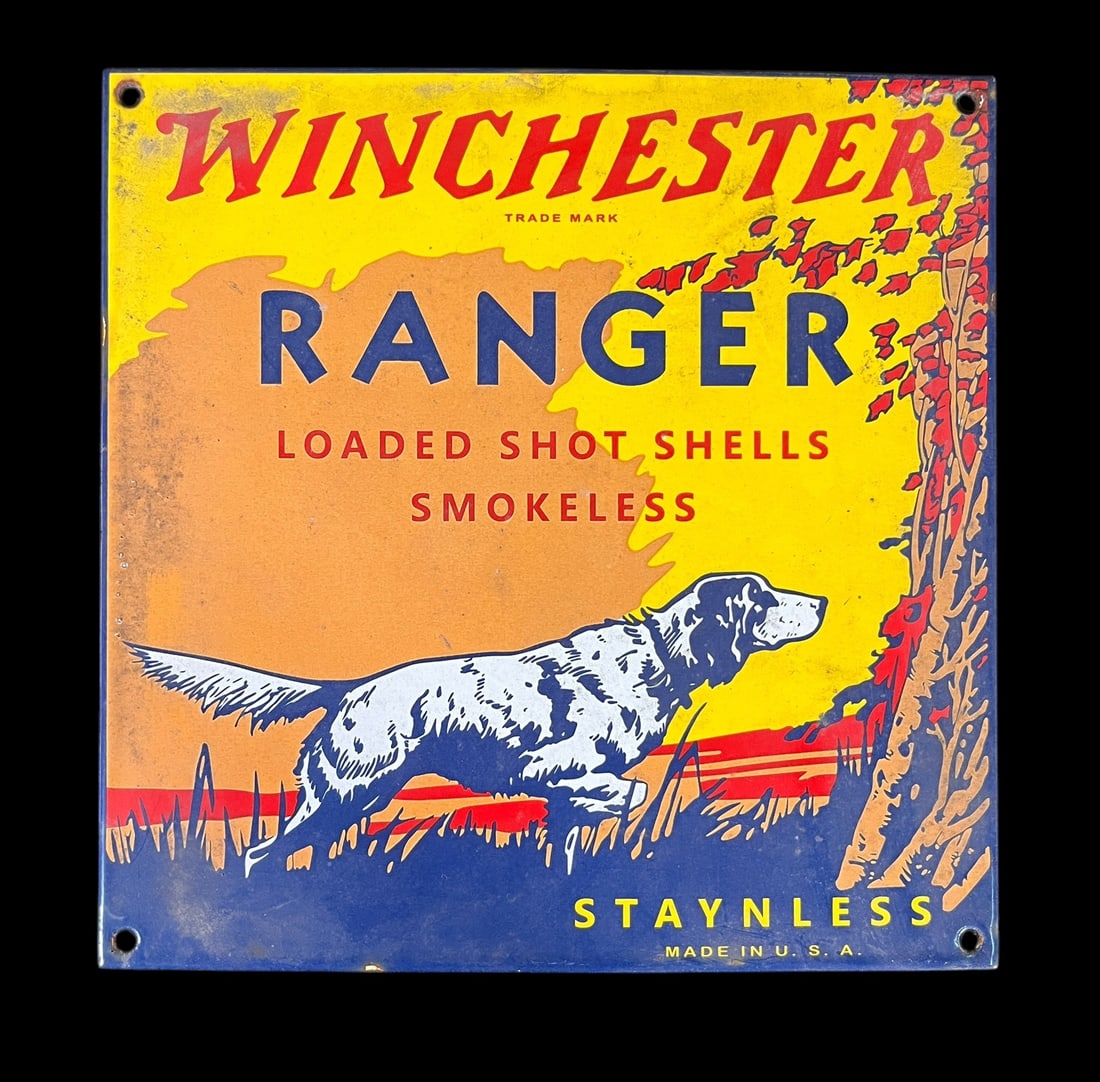 WINCHESTER METAL SIGN: WINCHESTER METAL SIGN Height: 10 in. by Width: 10 in.