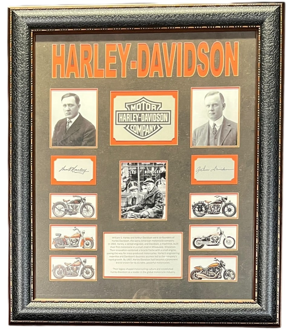 HARLEY DAVIDSON POSTER FRAMED: HARLEY DAVIDSON POSTER FRAMED Height: 29 in. by Width: 24.5 in.
