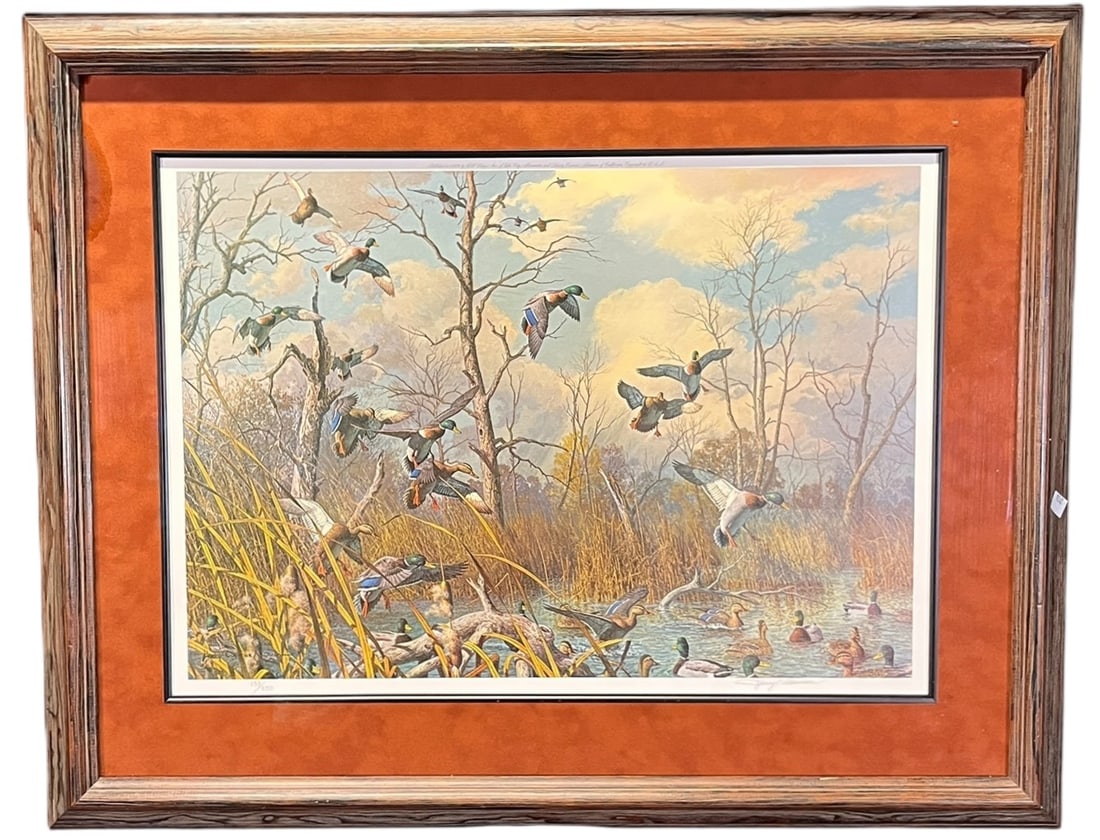 MALARD DUCKS 153/850 BY HARRY C ADAMSON: MALARD DUCKS 153/850 BY HARRY C ADAMSON Height: 28 in. by Width: 36 in.