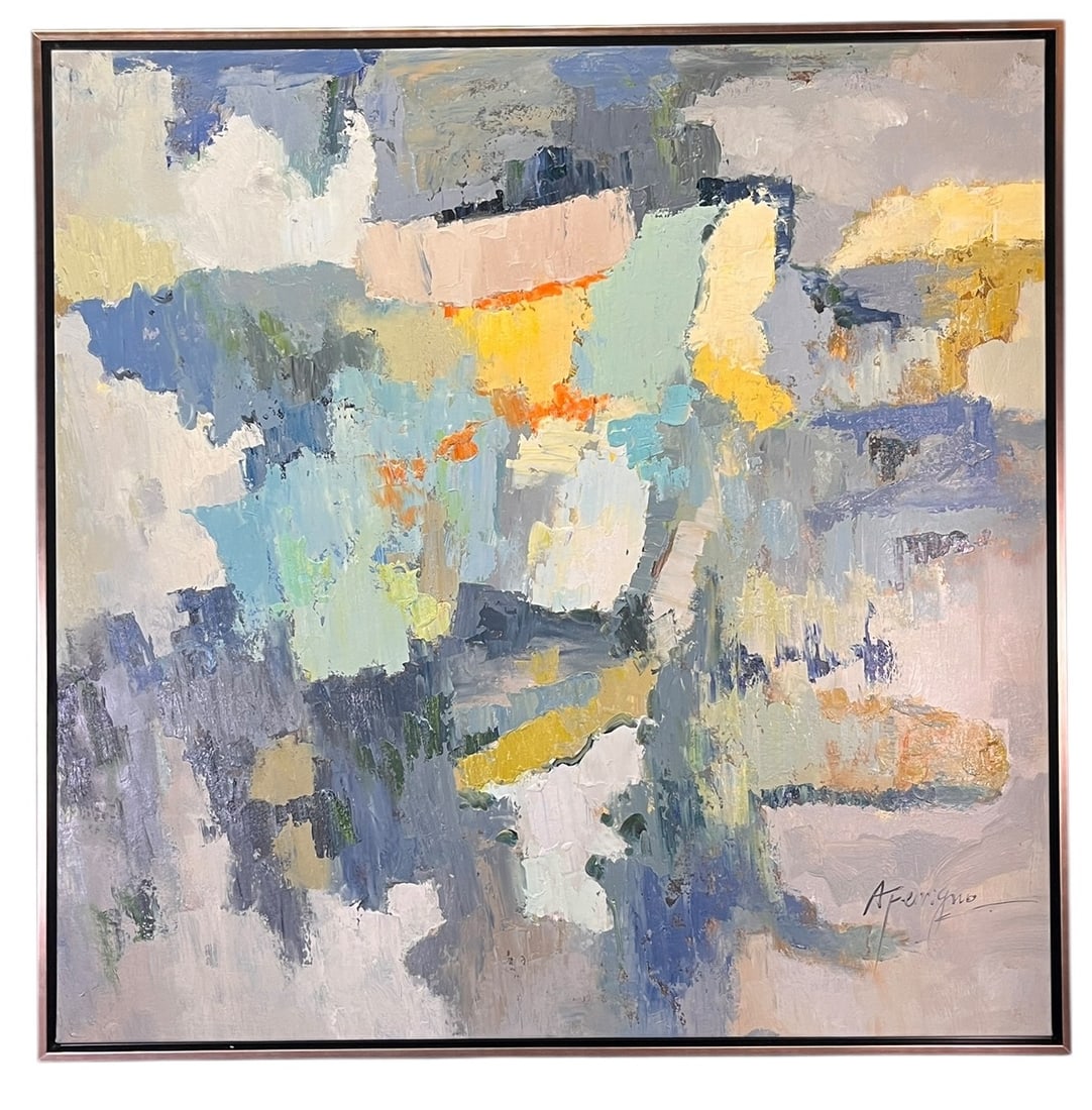 ABSTRACT OIL ON CANVAS: ABSTRACT ORIGINAL OIL ON CANVAS Height: 49.5 in. by Width: 49.5 in.