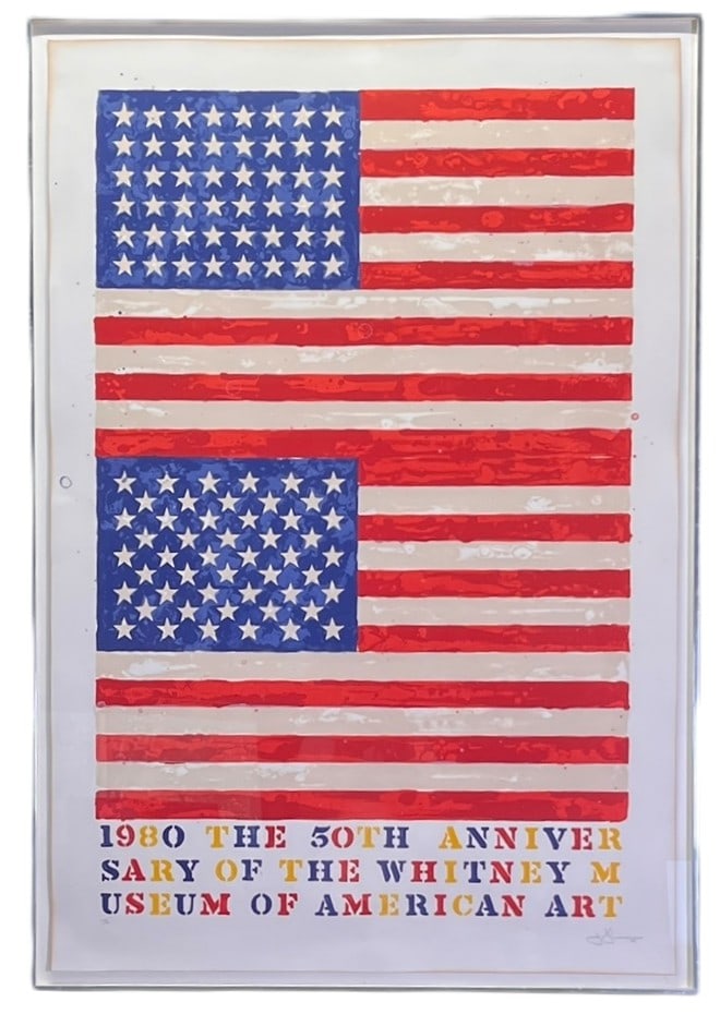 JASPER JOHNS "TWO FLAGS" LITHOGRAPH, #24/51 (1 of 6)