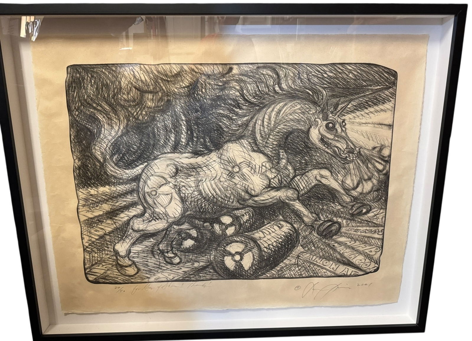 "RADIO ACTIVE" 29/50 2001 LUIS JIMENEZ: LUIS JIMENEZ, "RADIO ACTIVE" 29/50. LITHOGRAPH 2001 Height: 37 in. by Width: 48