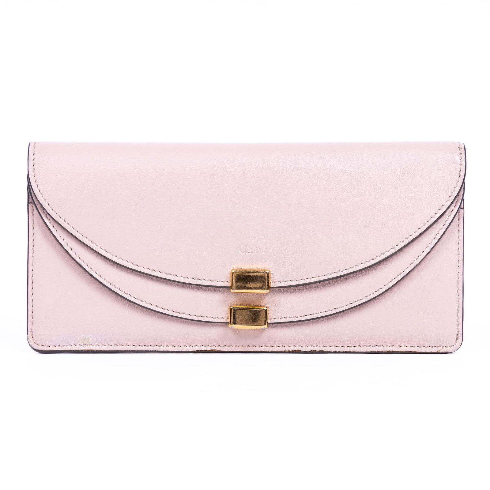 Chloz Georgia Long Wallet: Chloz Georgia Long Wallet in Pink, Calf Leather. 7.7*3.5*.8 GTA0903