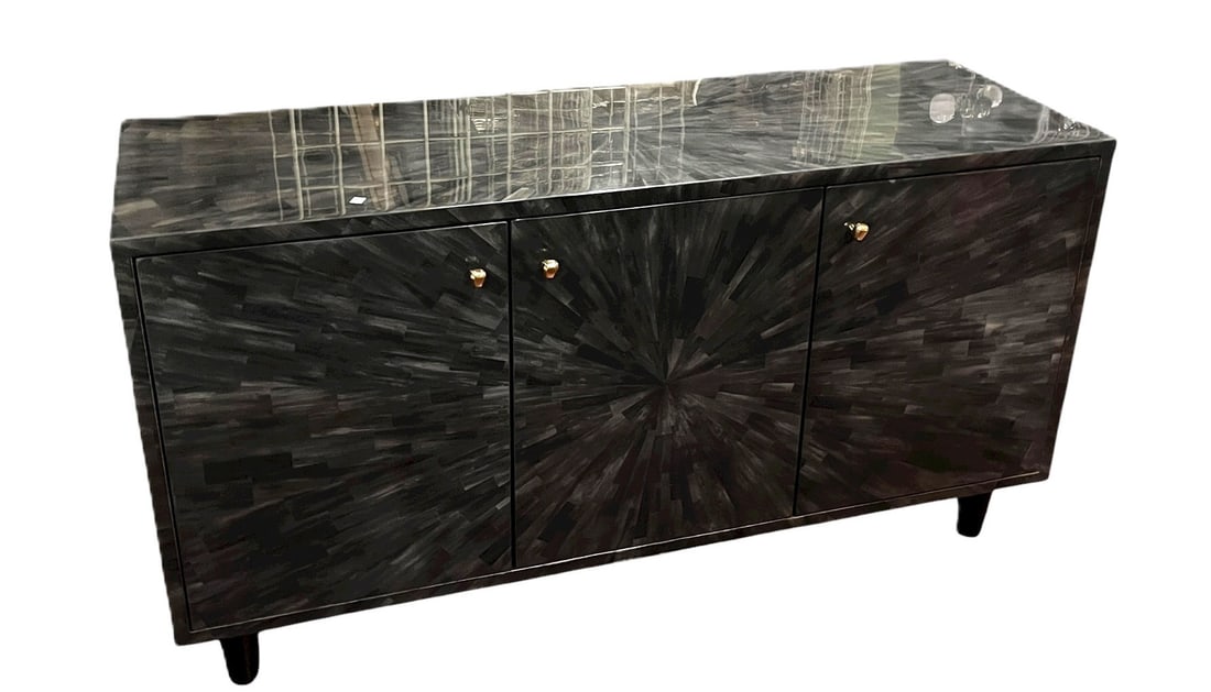 CONTEMPORARY GRAY FAUX GRAIN CABINET (1 of 4)