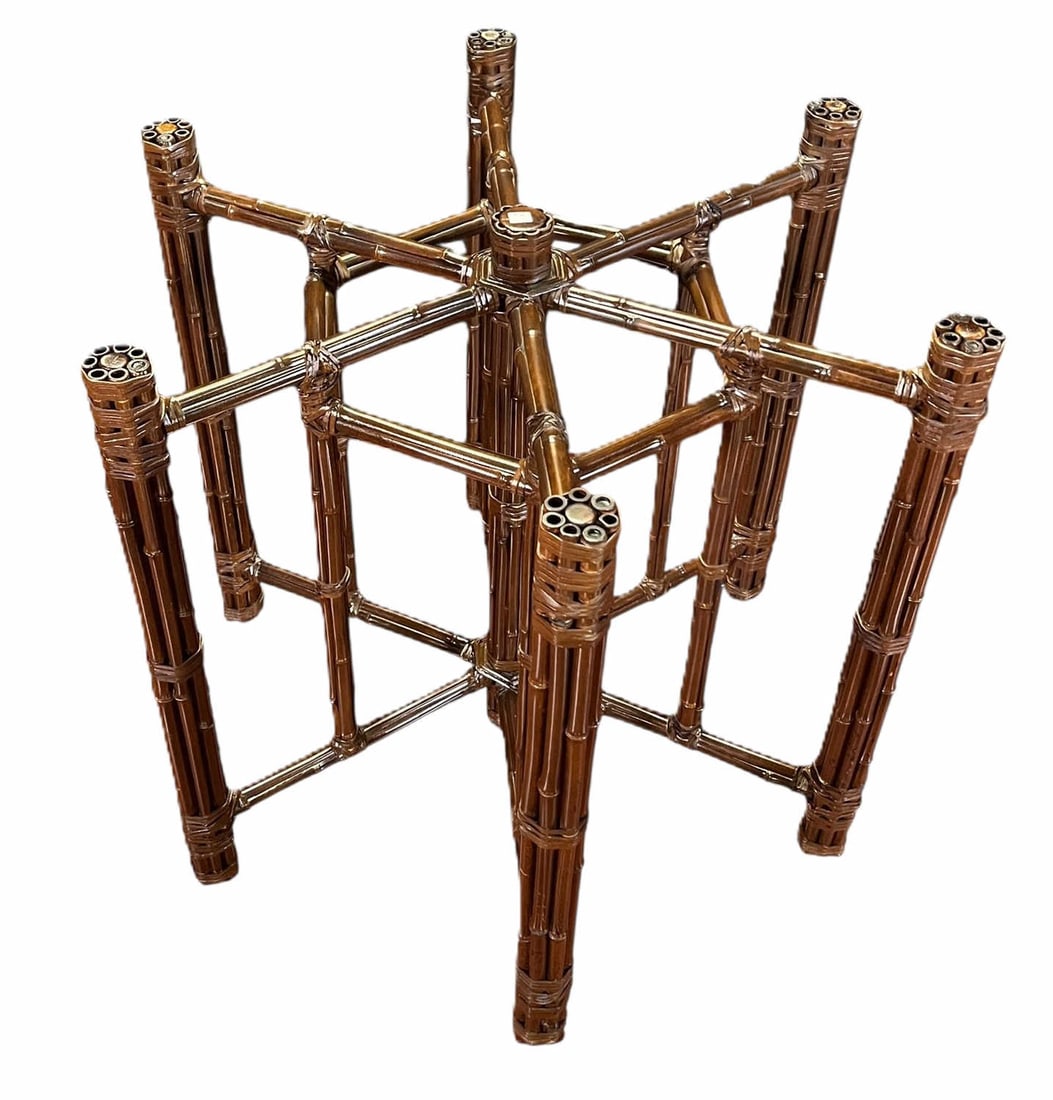 VINTAGE MCGUIRE FAUX BAMBOO DINING TABLE BASE (1 of 4)