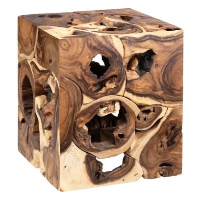 CONTEMPORARY CUBE SHAPED END TABLE (1 of 3)