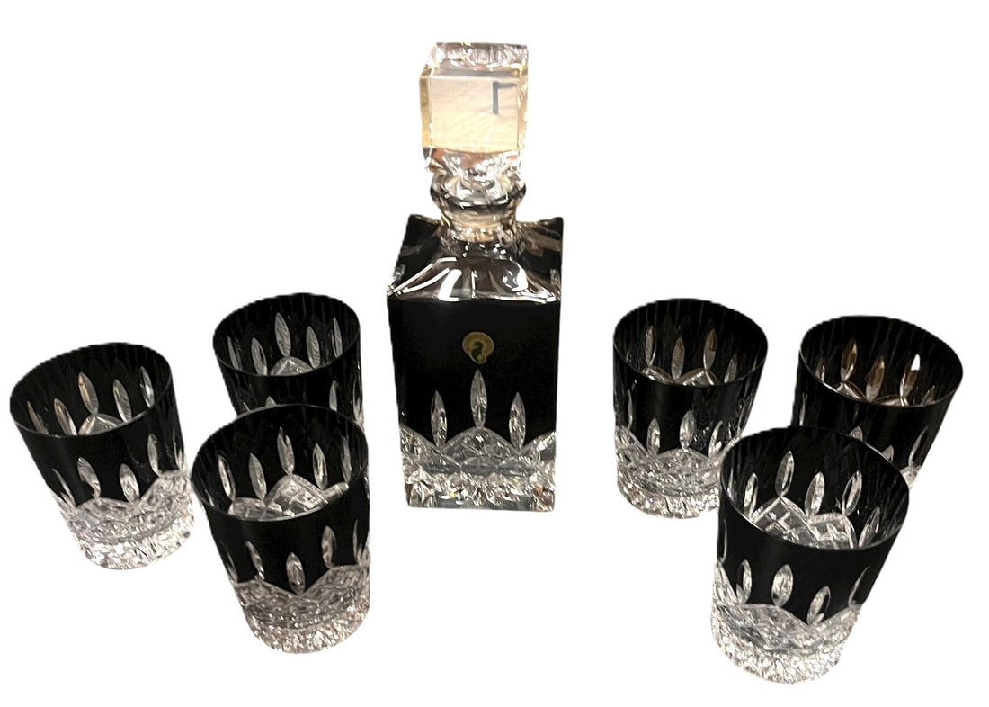 WATERFORD LISMORE DECANTER & GLASSES (1 of 3)