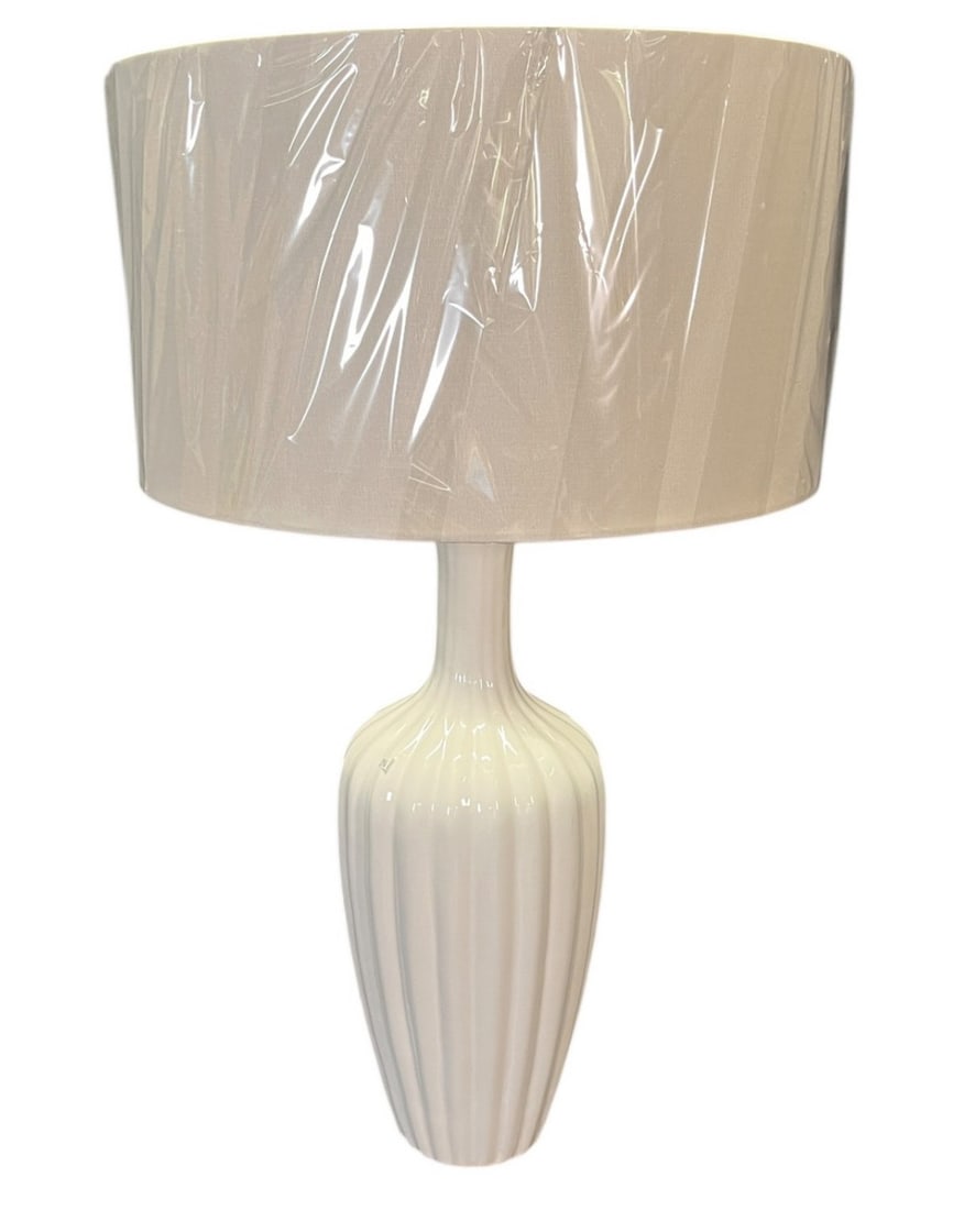 CONTEMPORARY GLASS VASE TABLE LAMP: CONTEMPORARY GLASS VASE TABLE LAMP. Height: 30 in. by Width: 9 in. by Depth: 9 in.
