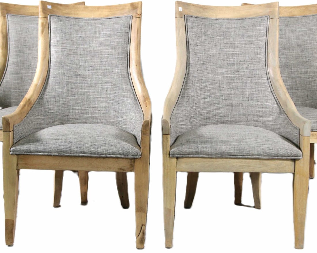 PAIR OF CONTEMPORARY GRAY ARMCHAIRS (1 of 3)