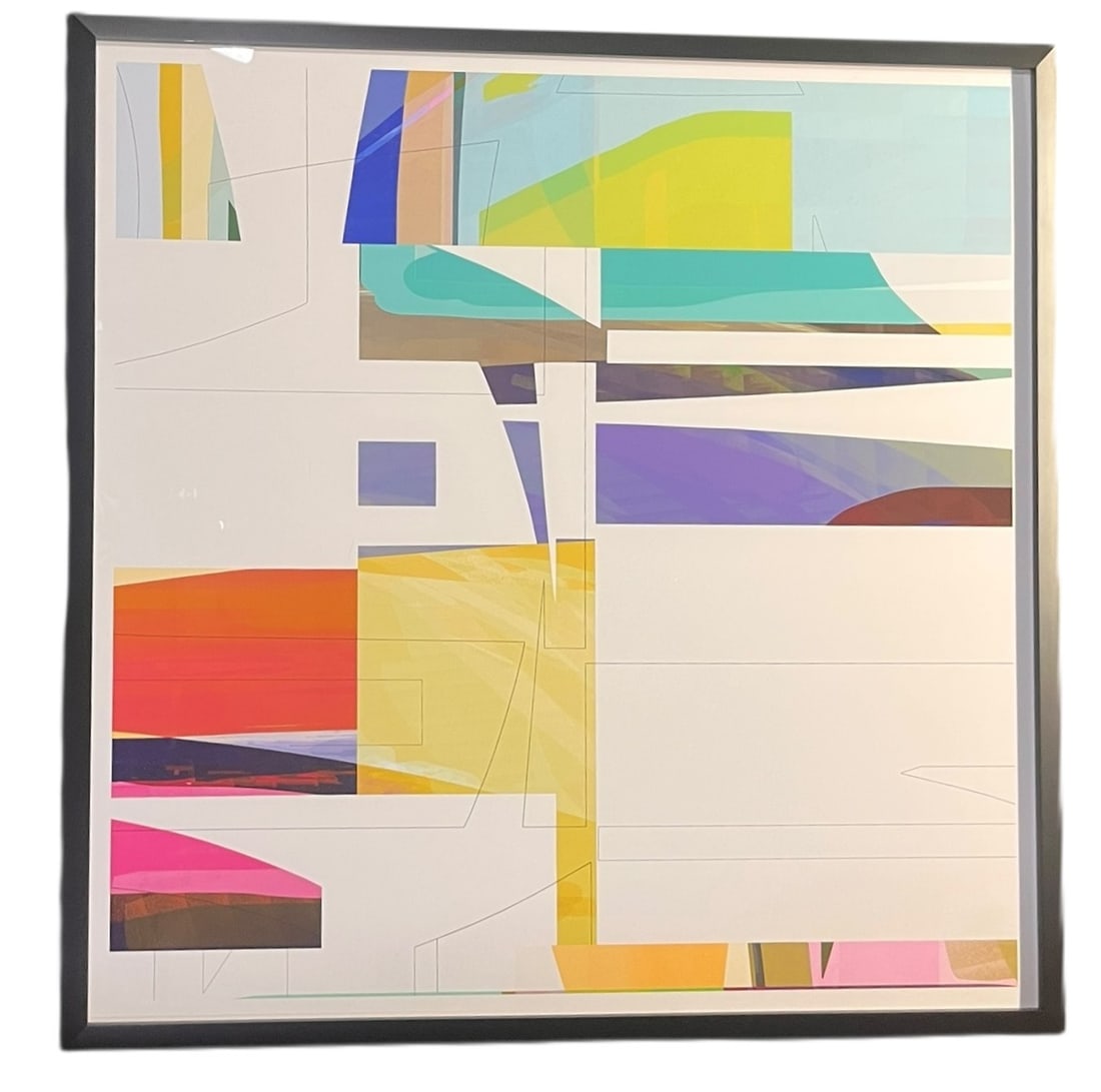 FRAMED ABSTRACT PRINT ON PAPER (1 of 4)